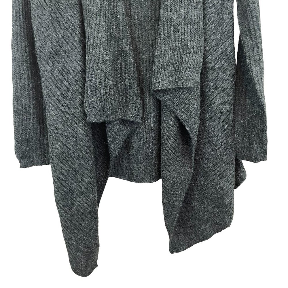 Joe Fresh grey charcoal cascade open front flyaway cardigan extra small MSRP 39 - Picture 7 of 12